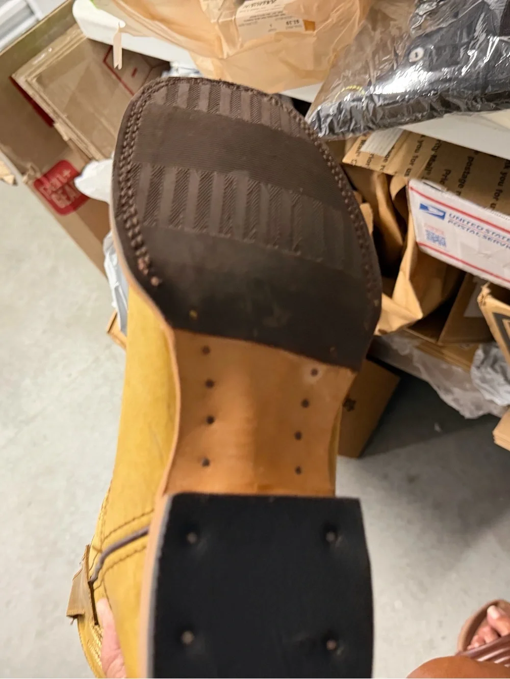 Boots LOS ALTOS square toe men’s 7/women’s nine light tan new with box replaceme